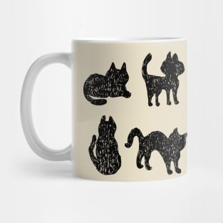 Freehand sketch black cats Mug